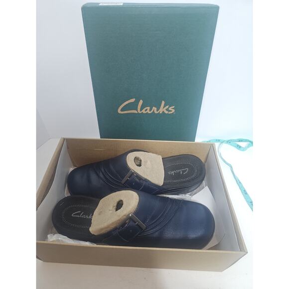 NIB Clark’s Prairie Aster Clog Shoes Womens 7.5 Navy #35208 - Picture 9 of 10